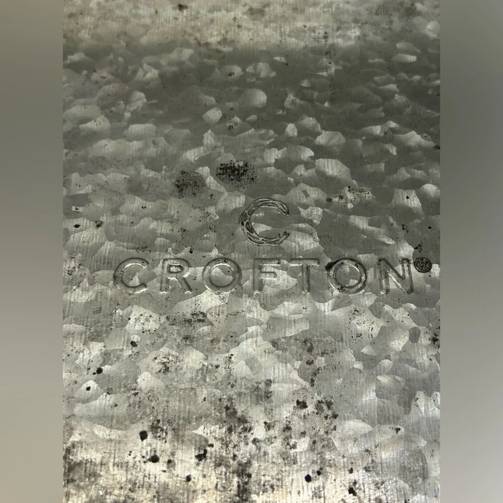 Crofton Metal Serving Tray Metal Trim‎ With Handles 19.5”x11.5”x3”